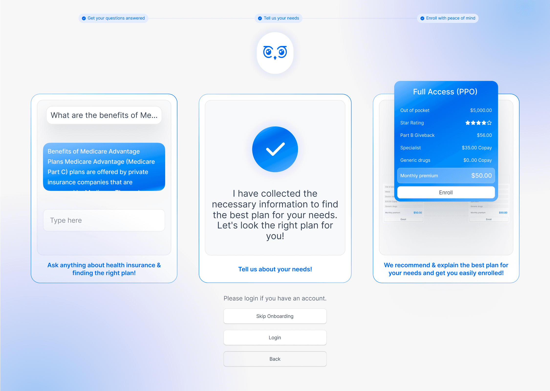 Enrollment flow with stable anchors